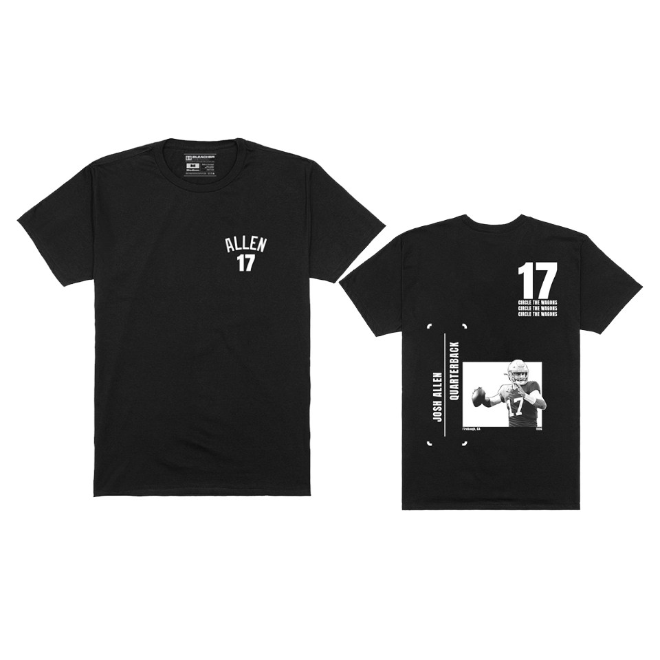 bills josh allen player graphic black name number t shirt
