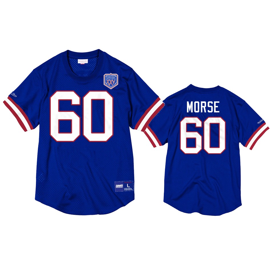 bills mitch morse royal mesh crewneck superbowl xxv anniversary jersey