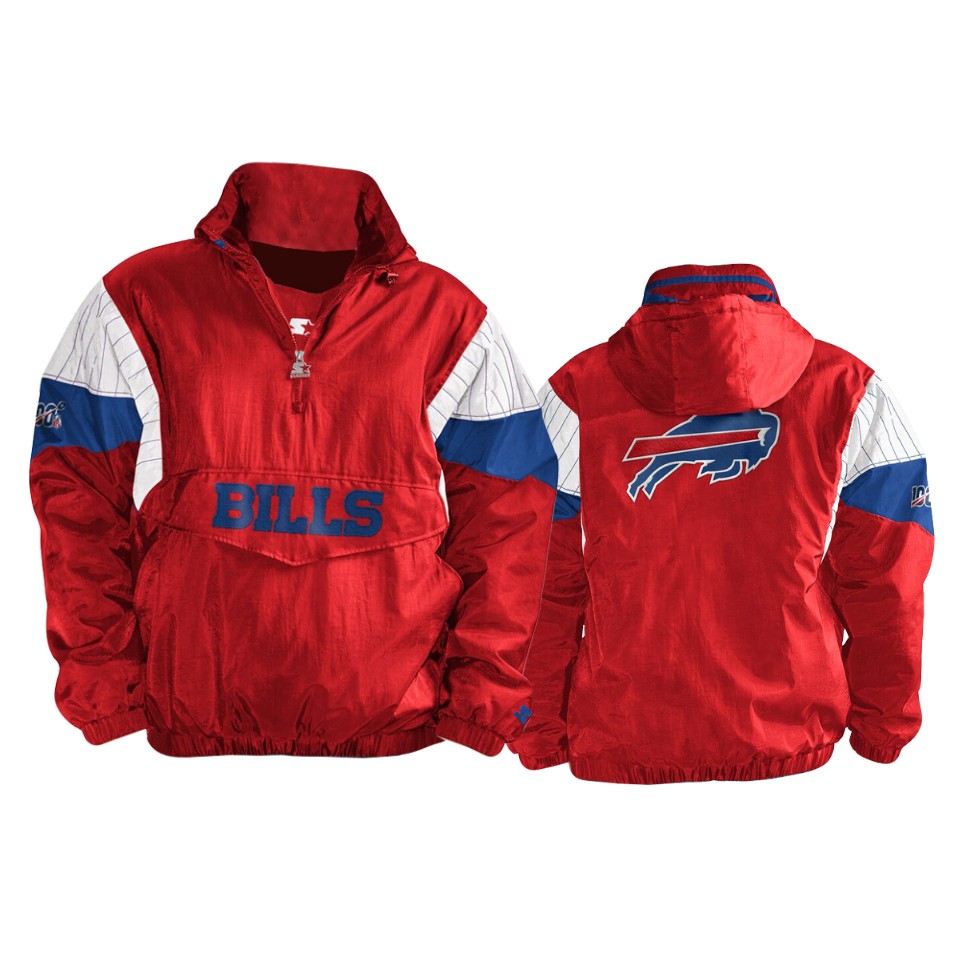 bills red royal nfl 100 thursday night lights quarter zip breakaway jacket