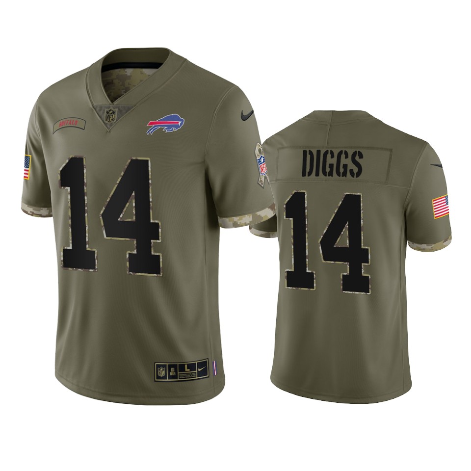 bills stefon diggs 2022 salute to service olive jersey