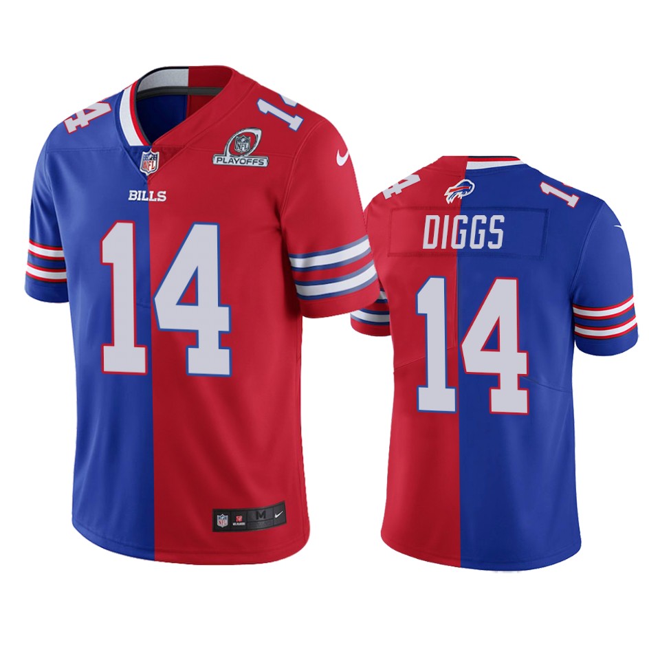 bills stefon diggs royal red 2020 nfl playoffs split jersey