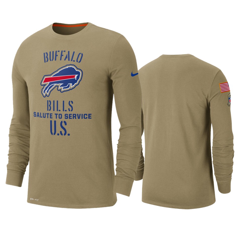bills tan 2019 salute to service sideline long sleeve t shirt