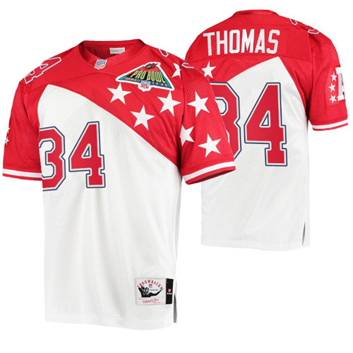 bills thurman thomas 1994 pro bowl jersey white red afc