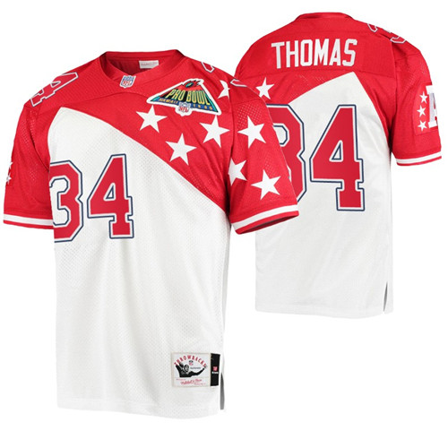 bills thurman thomas 1994 pro bowl jersey white red authentic