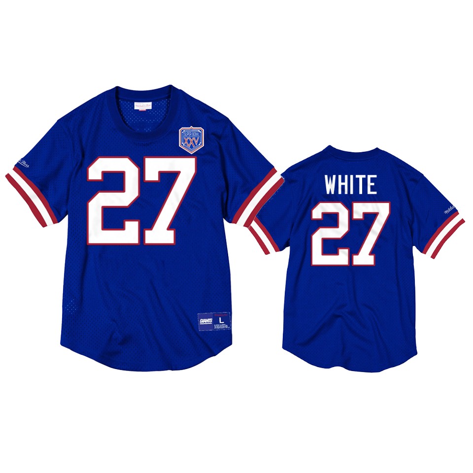 bills tre'davious white royal mesh crewneck superbowl xxv anniversary jersey