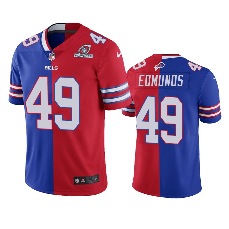bills tremaine edmunds royal red 2020 nfl playoffs split jersey