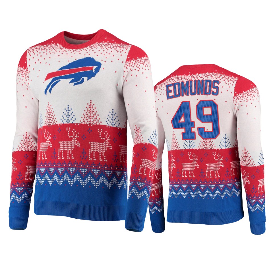 bills tremaine edmunds white 2021 christmas gift big logo sweater