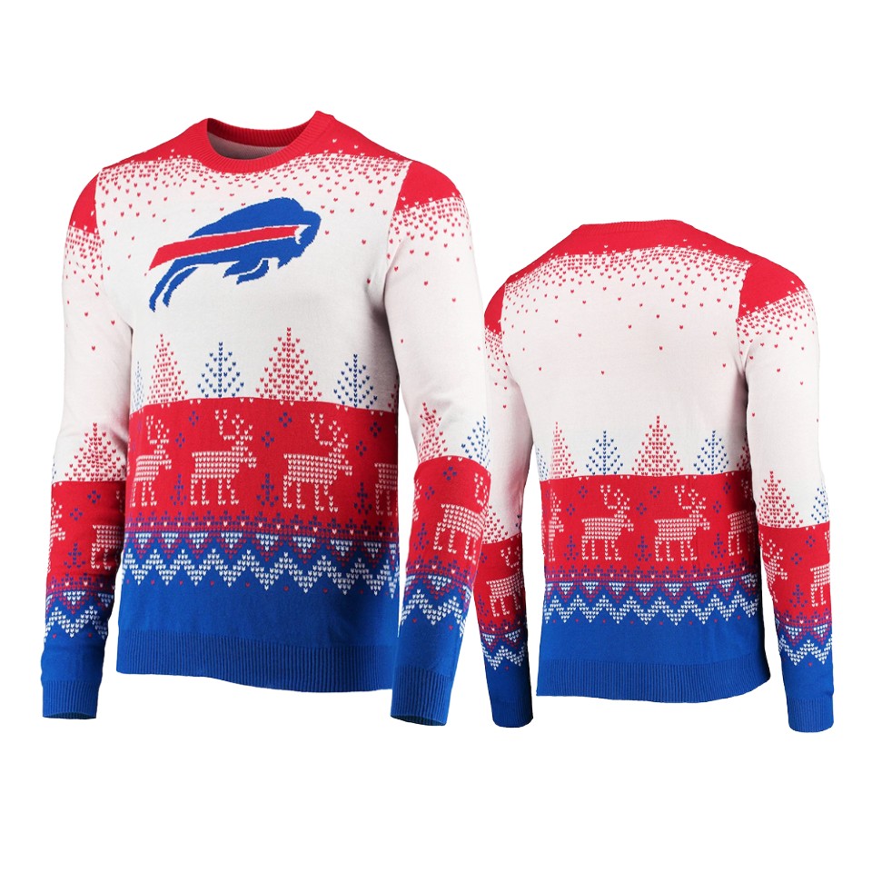 bills white 2021 christmas gift big logo sweater