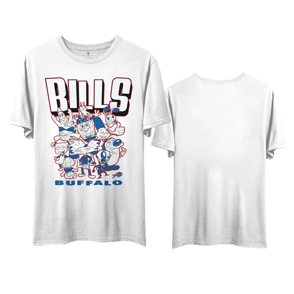 bills white nfl x nickelodeon cartoon graphic t shirt