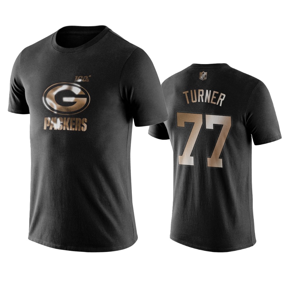 billy turner packers black golden 100th season t shirt