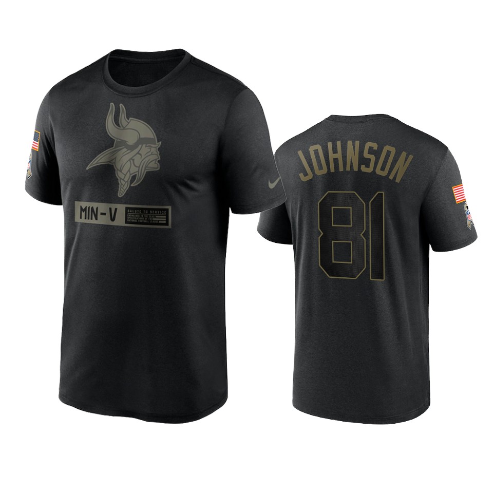 bisi johnson vikings black 2020 salute to service team logo t shirt
