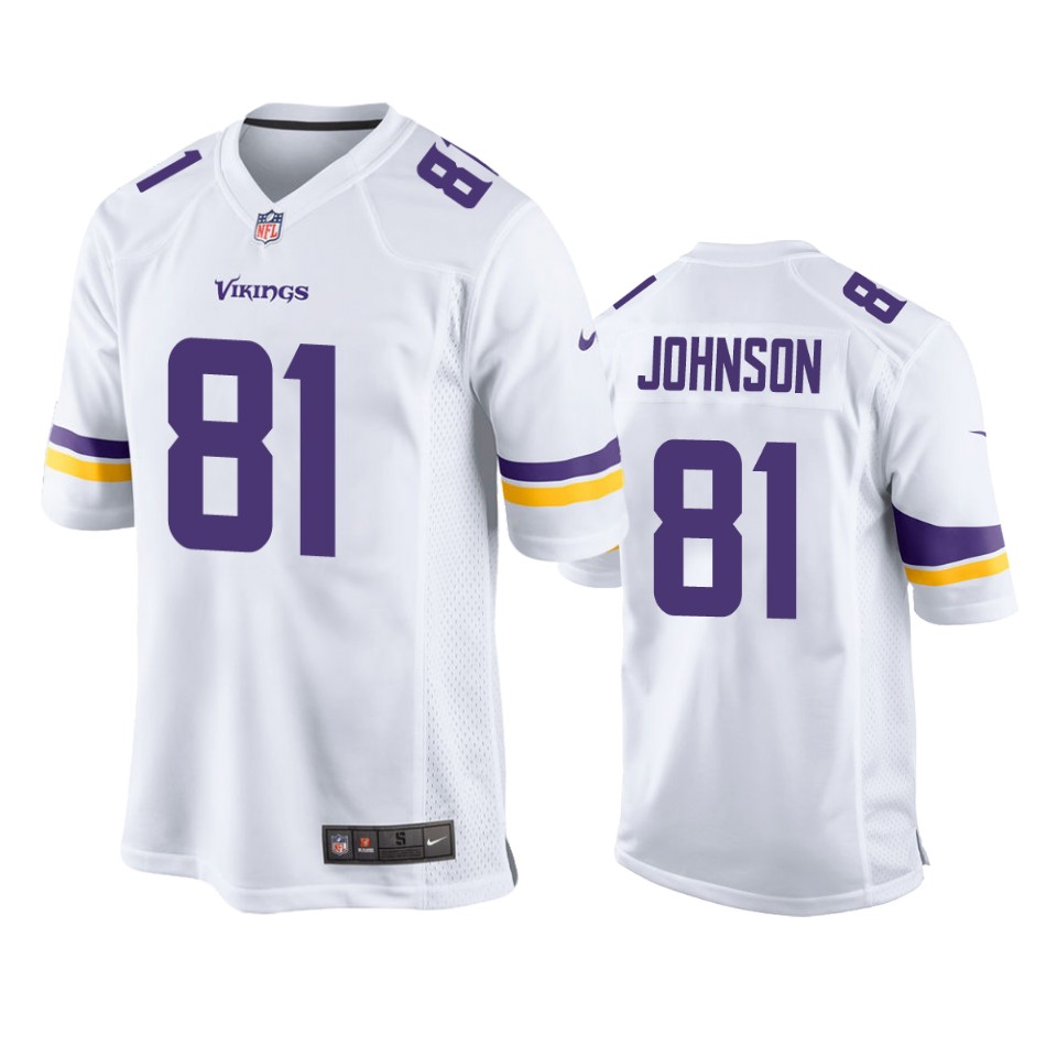bisi johnson vikings game white jersey