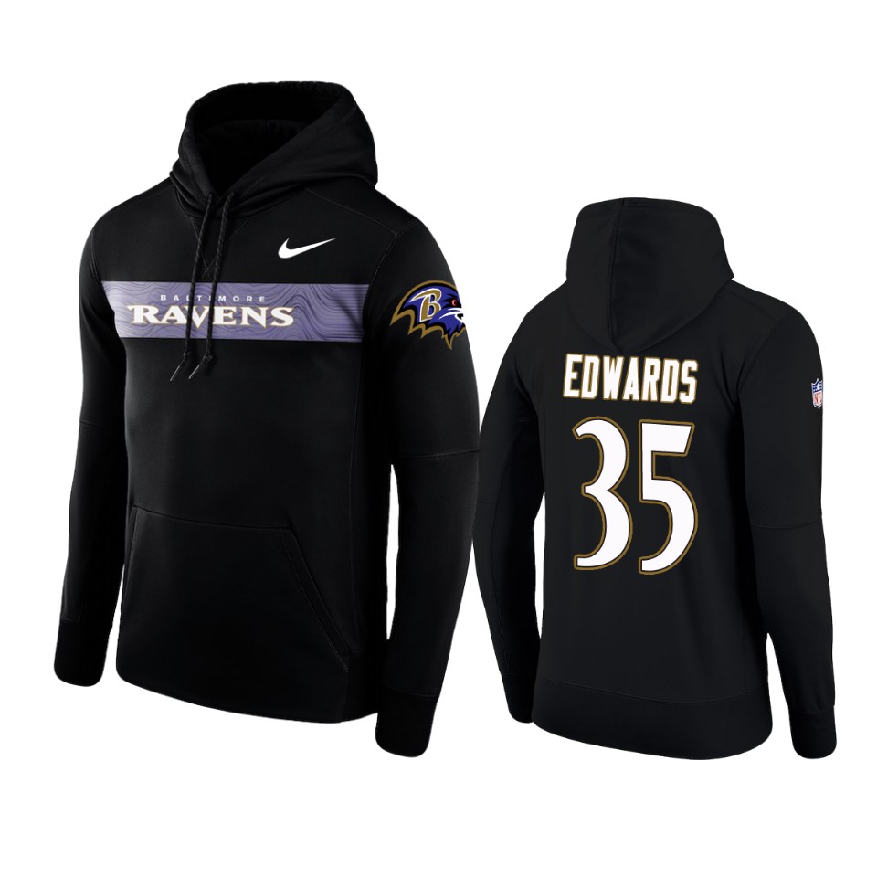 black gus edwards sideline team hoodie