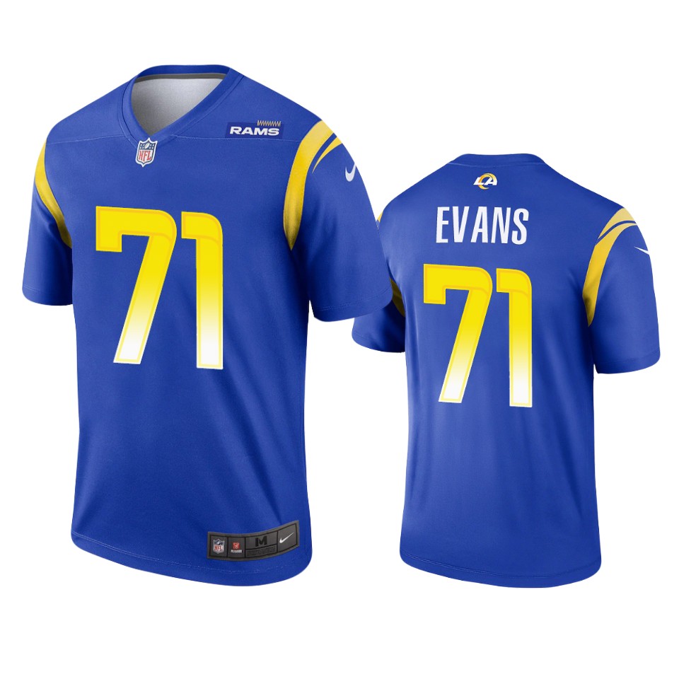 bobby evans rams legend royal jersey