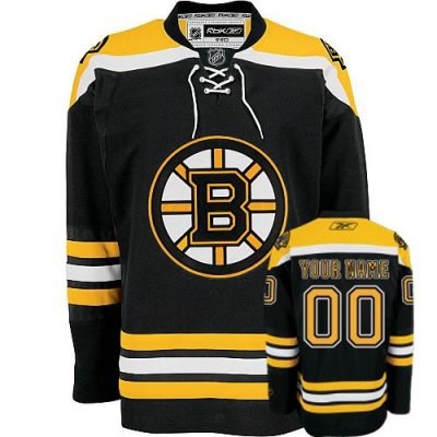 boston bruins black customized hockey jersey
