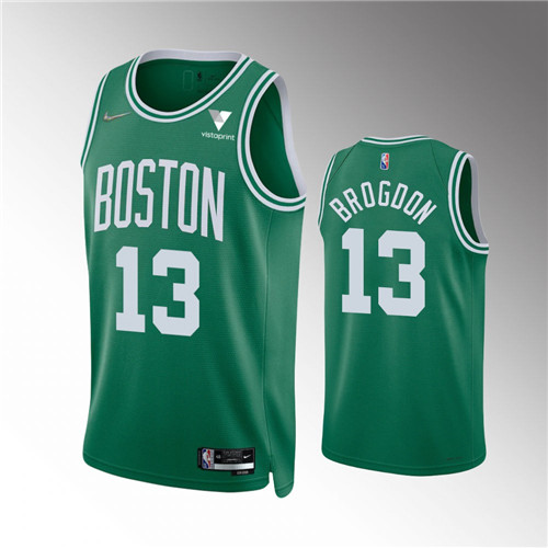 boston celtics 2021-22 75th anniversary malcolm brogdon kelly green icon edition stitched jersey #13  