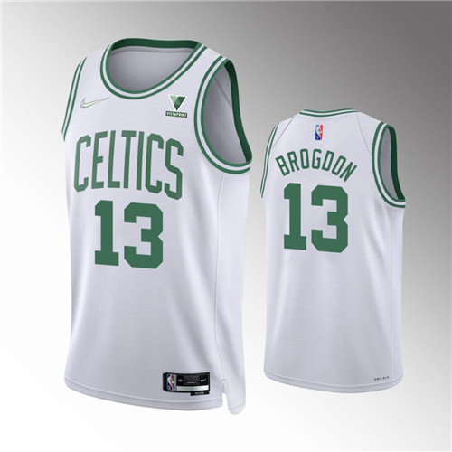 boston celtics malcolm brogdon white association edition 2021-22 jersey 75th anniversary stitched jersey #13