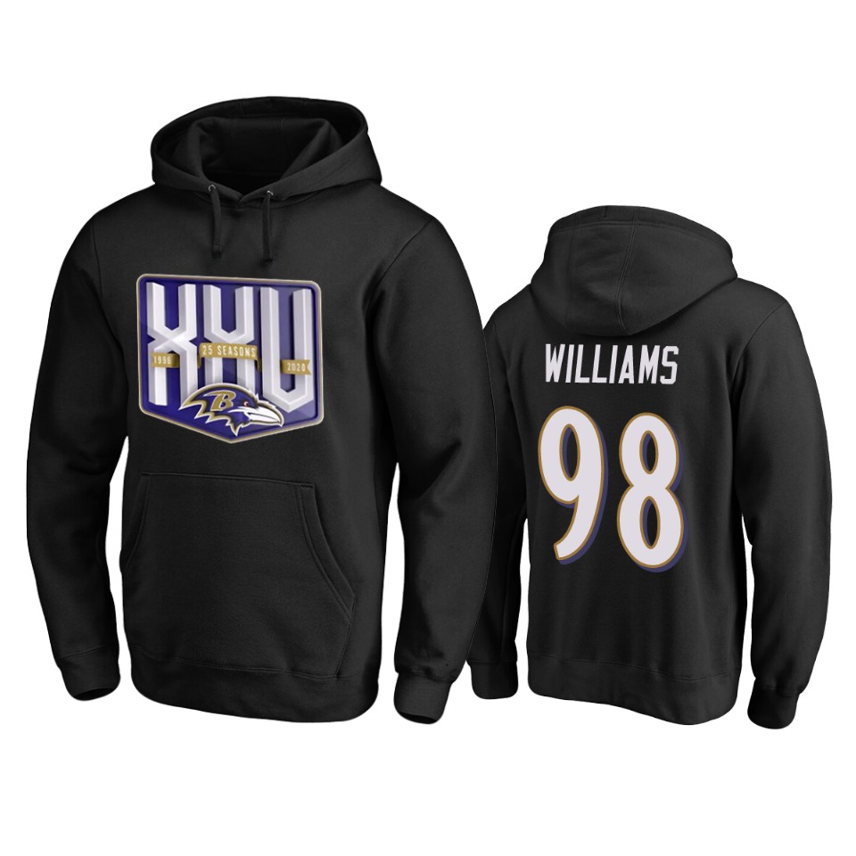 brandon williams ravens black 25th season pullover hoodie