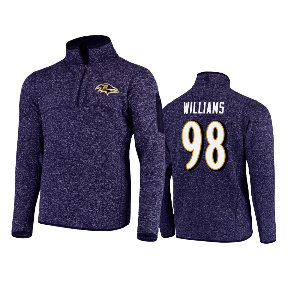 brandon williams ravens heather purple fortune quarter zip jacket