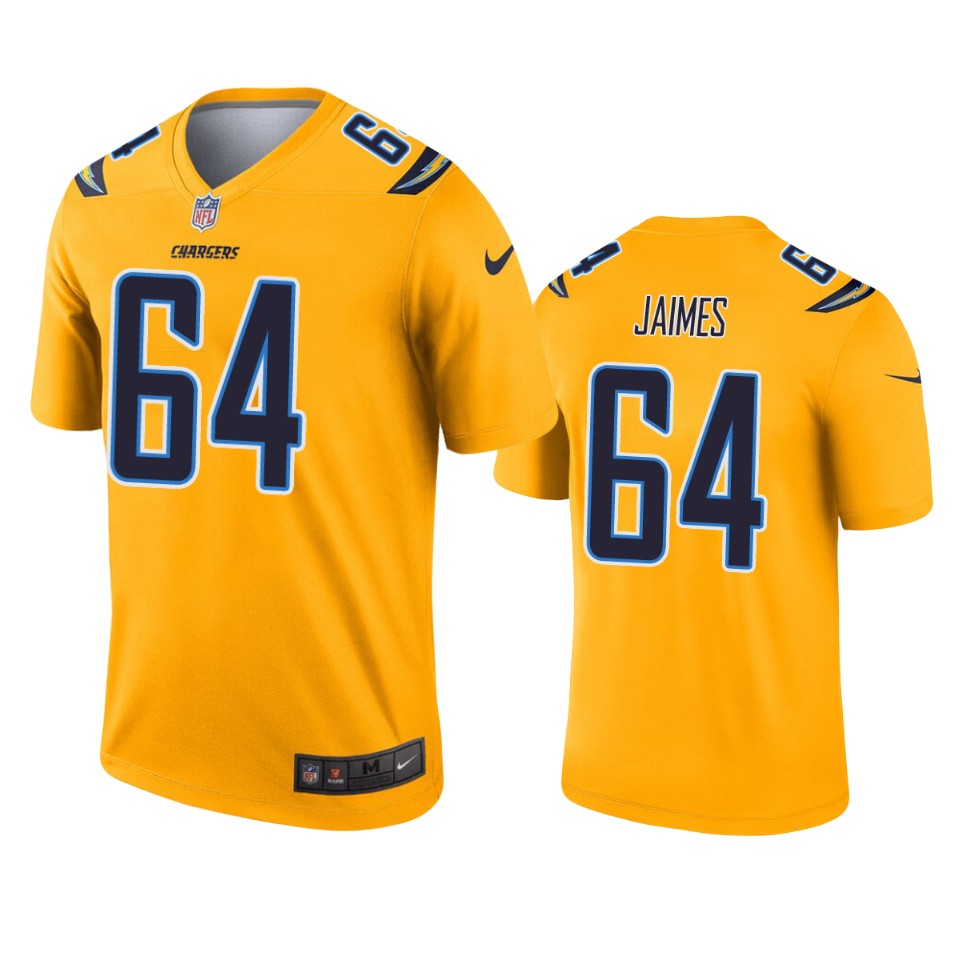 brenden jaimes chargers gold inverted legend jersey