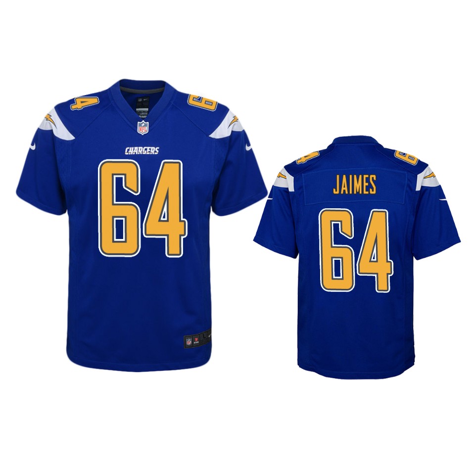 brenden jaimes chargers royal color rush game jersey