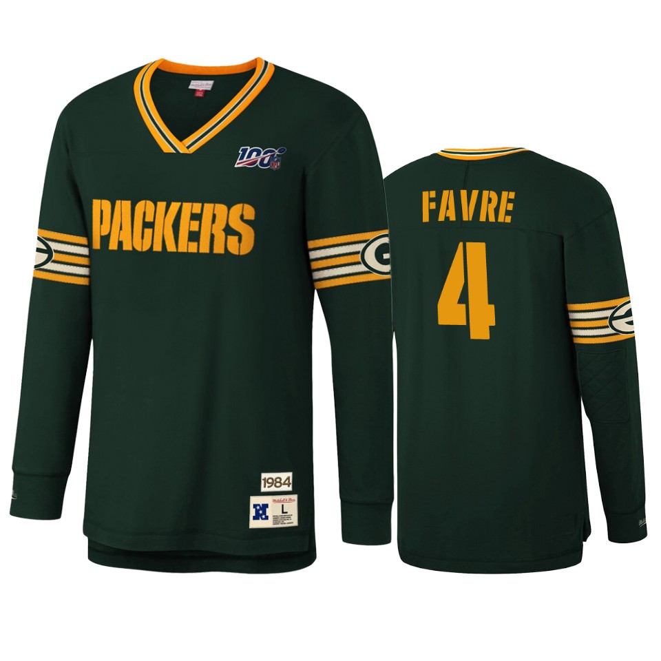 brett favre packers green nfl 100 long sleeve t shirt