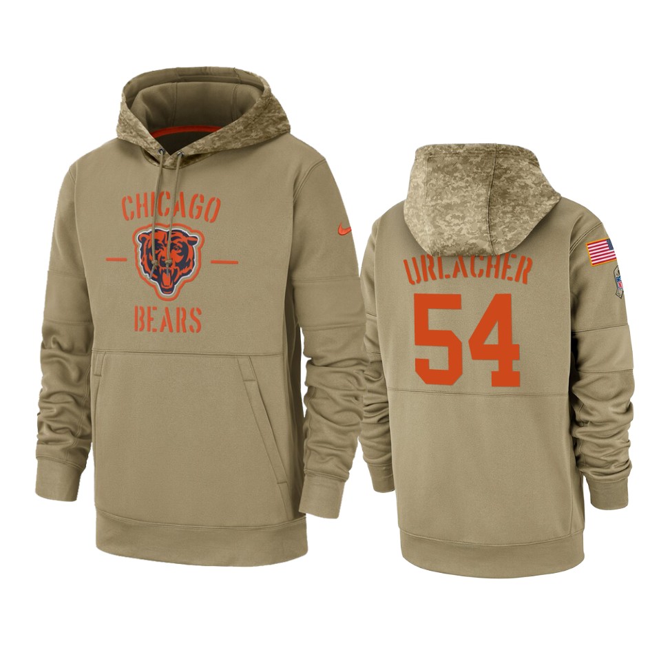 brian urlacher bears tan 2019 salute to service sideline therma hoodie
