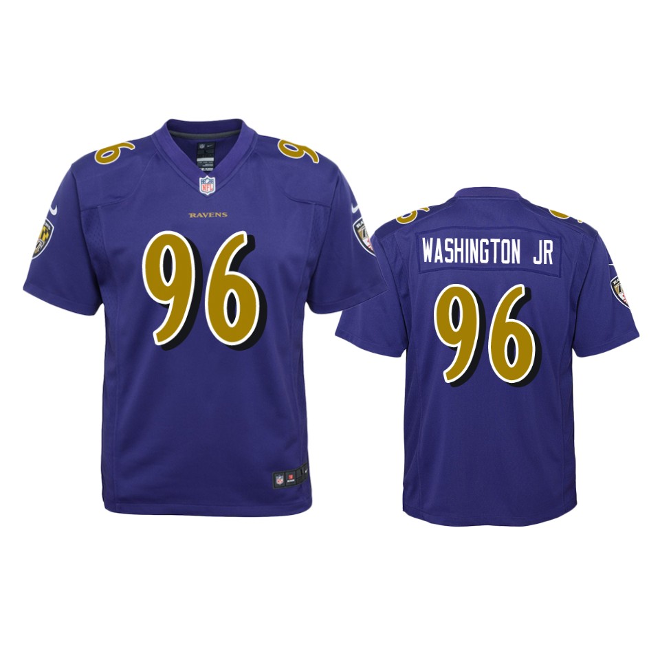 broderick washington jr. ravens purple color rush game jersey