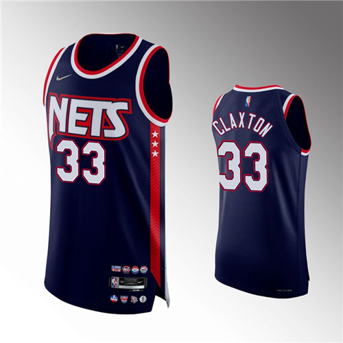 Brooklyn Nets Nicolas Claxton 2022 Authentic City Edition Navy stitched Jersey #33