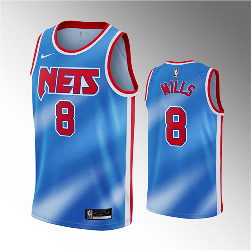 Brooklyn Nets Patrick Mills Patrick Mills Classic Edition Blue stitched Jersey #8