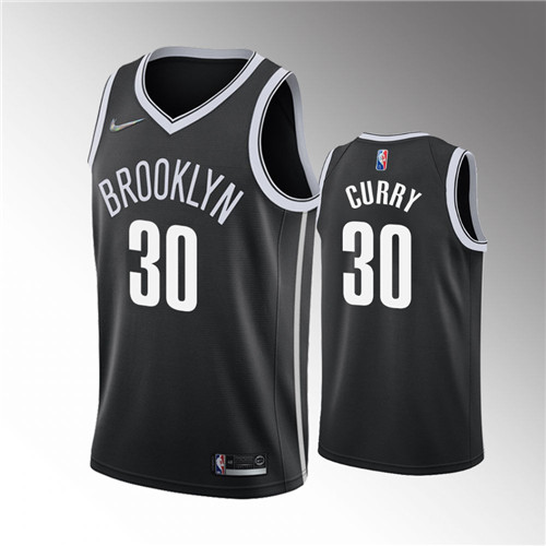 Brooklyn Nets Seth Curry Icon Edition 2022 Trade Black stitched Jersey #30