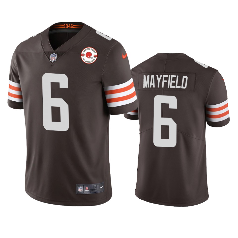 browns baker mayfield brown 75th anniversary patch jersey