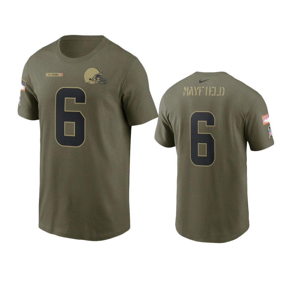 browns baker mayfield camo 2021 salute to service t shirt