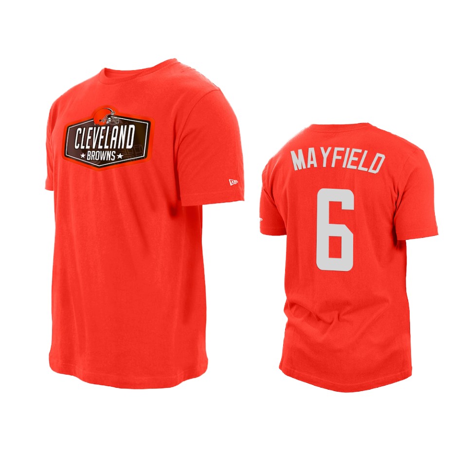 browns baker mayfield orange 2021 nfl draft hook t shirt