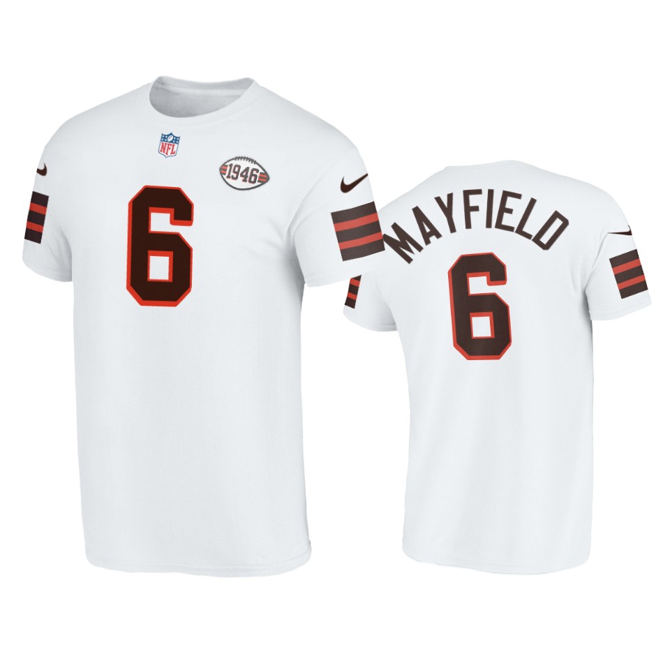 browns baker mayfield white 1946 collection t shirt