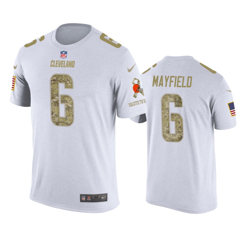 browns baker mayfield white salute to service t shirt