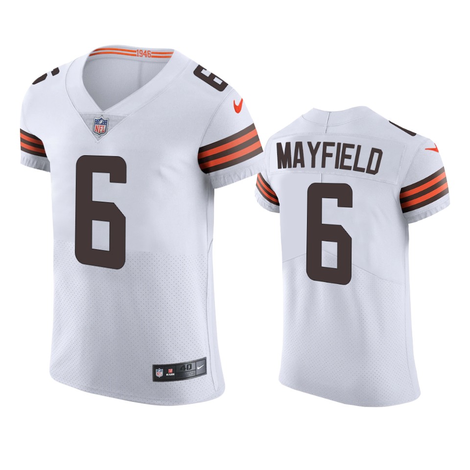 browns baker mayfield white vapor elite jersey