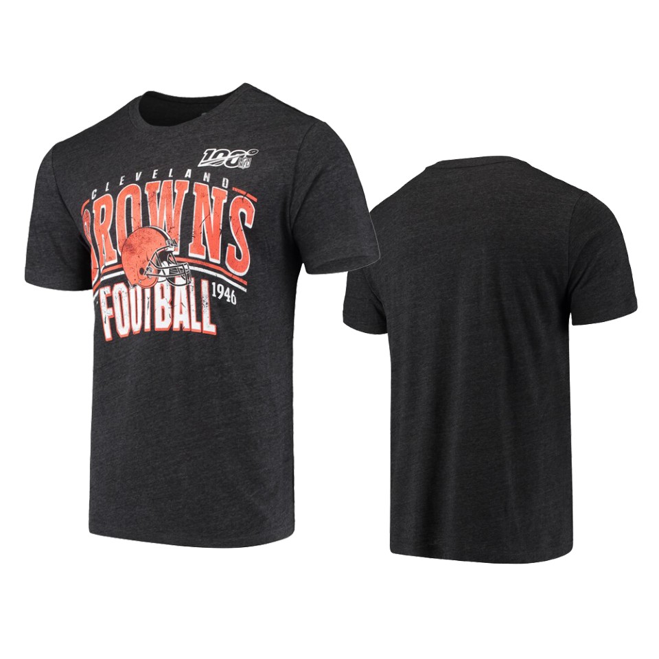 browns black 100th season championship tri blend tee