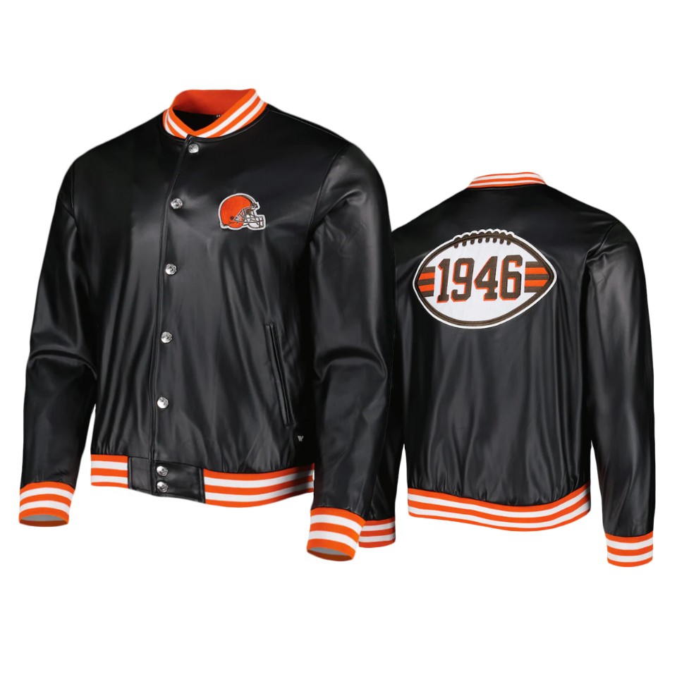browns black metallic bomber jacket