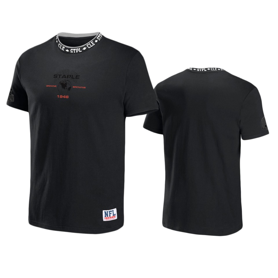 browns black staple globe t shirt