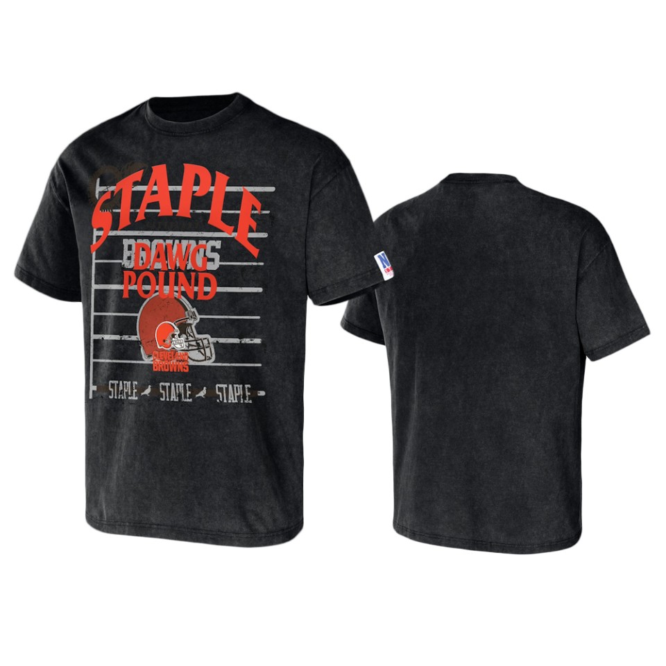 browns black staple throwback vintage wash t shirt