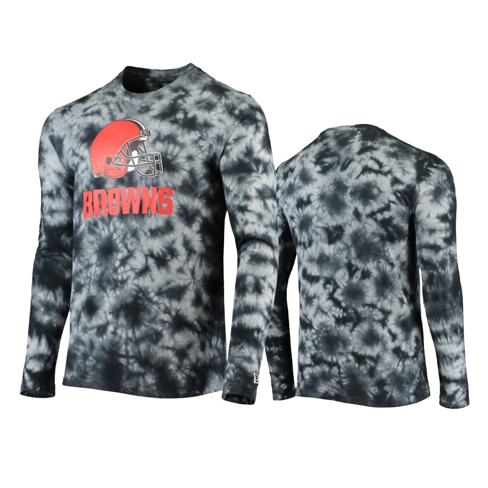 browns black tie dye long sleeve t shirt