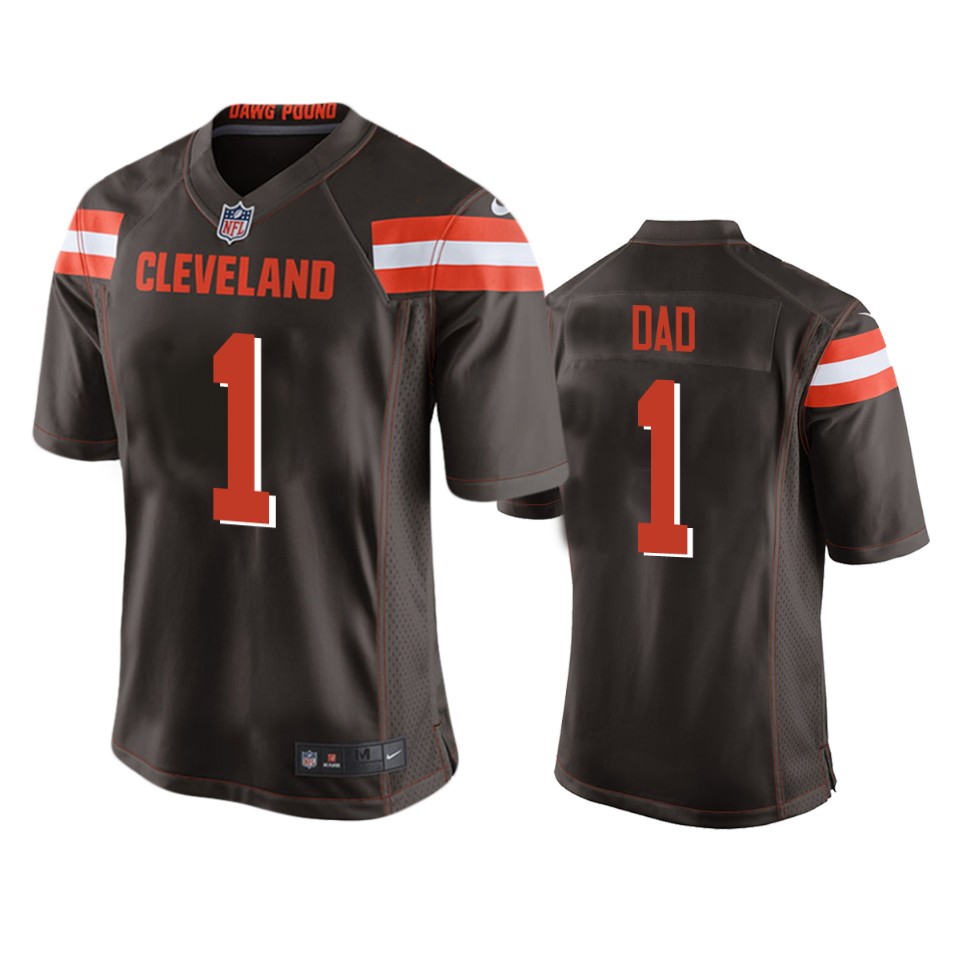 browns brown 2019 father's day number 1 dad jersey