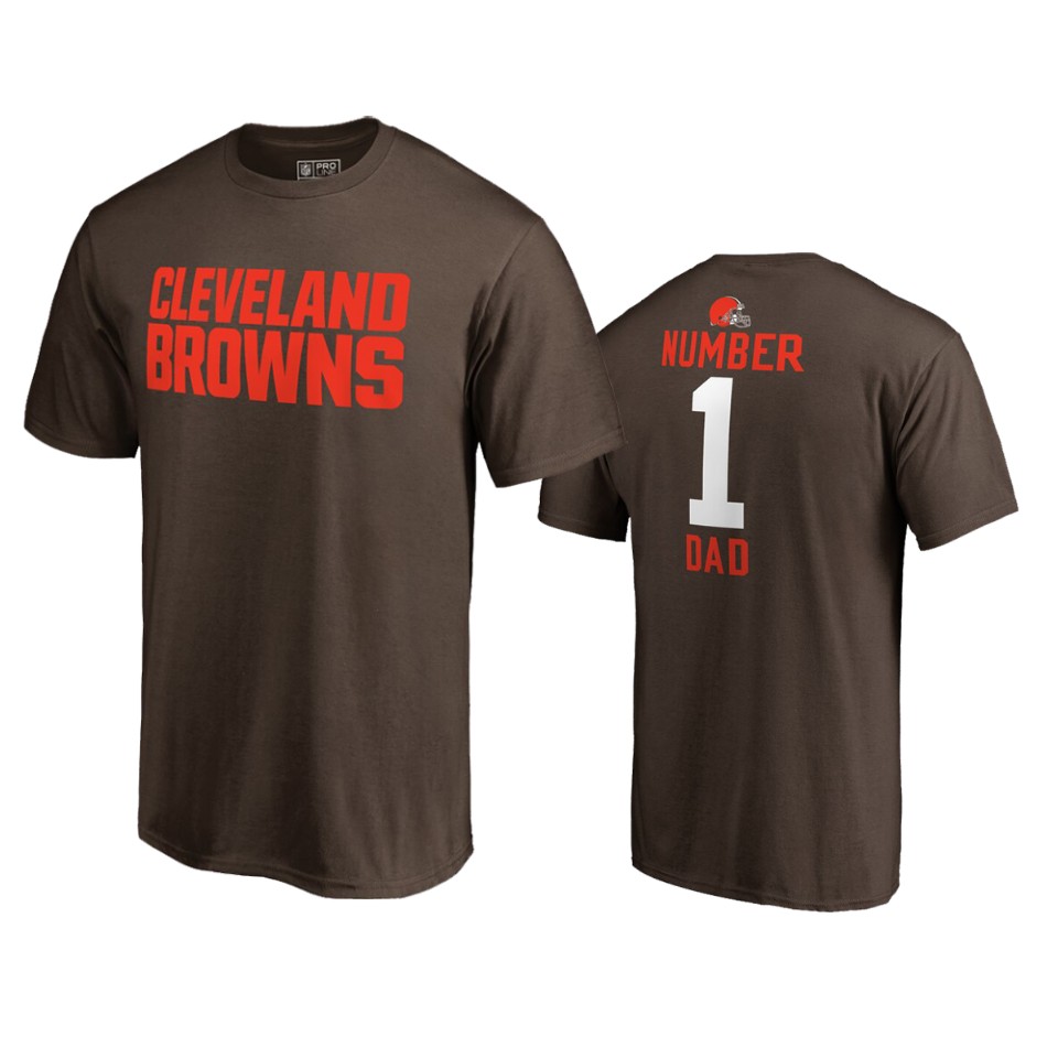 browns brown 2019 father's day number 1 dad t shirt