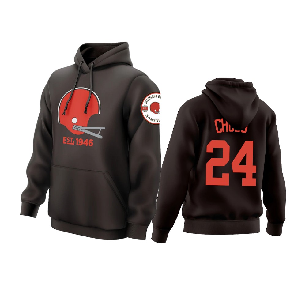 browns brown 75th anniversary helmet logo hoodie 2a