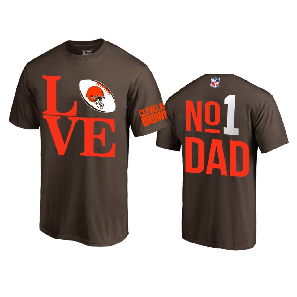 browns brown father's day no.1 dad t shirt