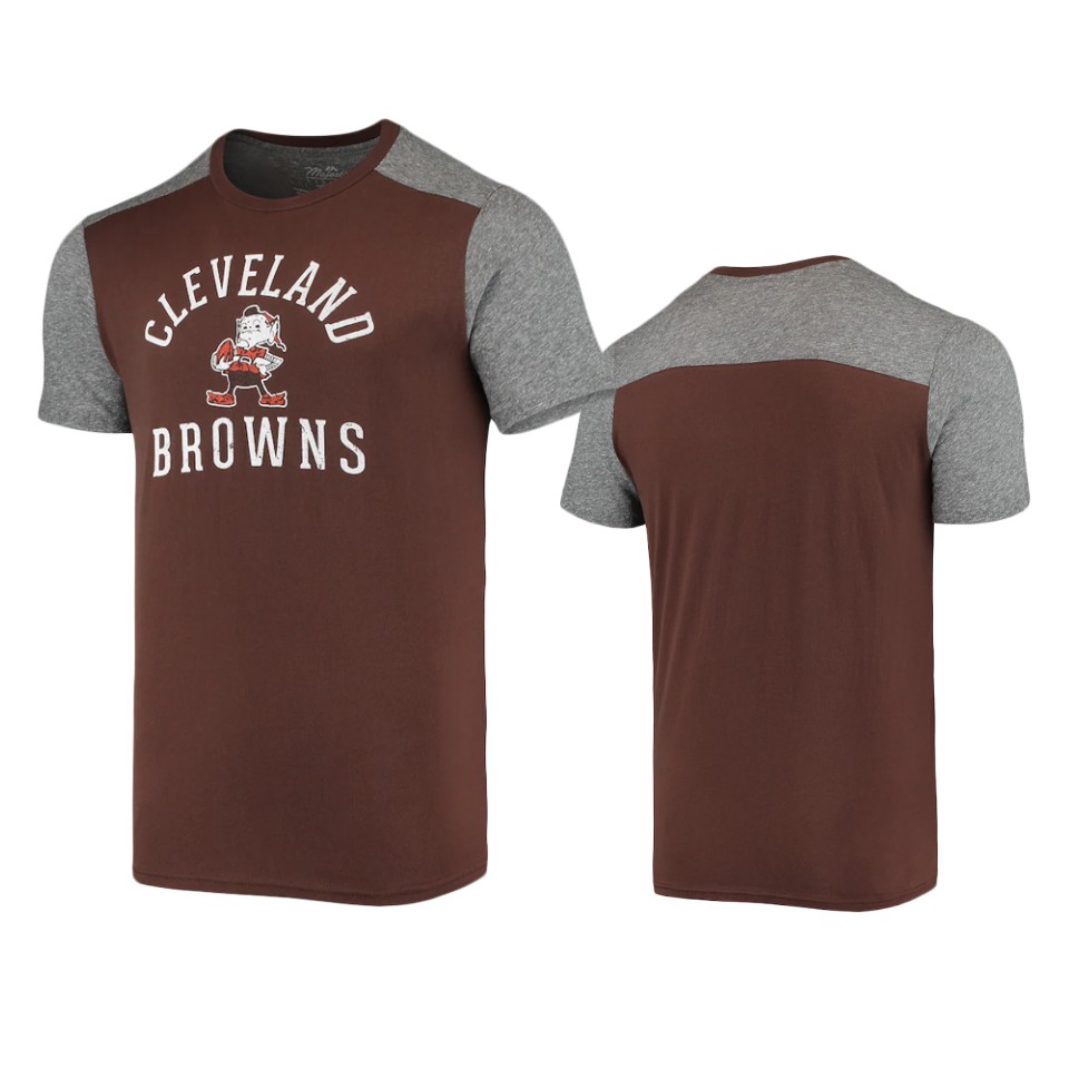 browns brown gray field goal slub gridiron classics t shirt