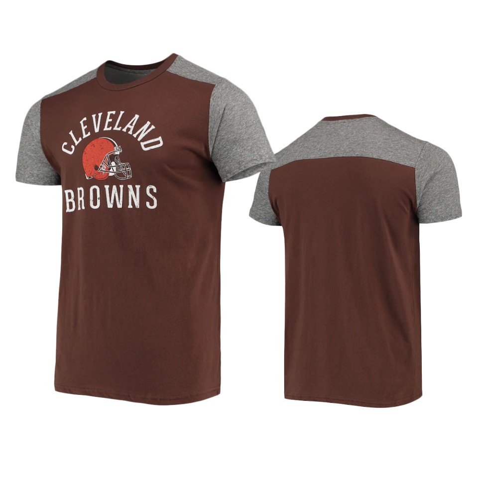 browns brown gray field goal slub t shirt