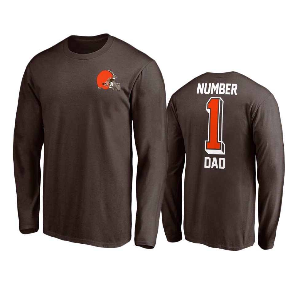 browns brown long sleeve no. 1 dad t shirt