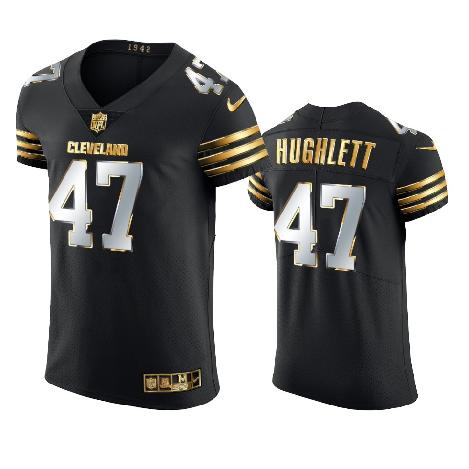 browns charley hughlett black golden edition vapor elite jersey